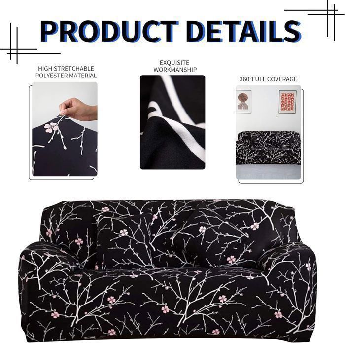 Funda para sofá, funda elástica para sofá para perros y gatos, resistente a las manchas, funda para sofá con reposabrazos - 1 plaza, azul