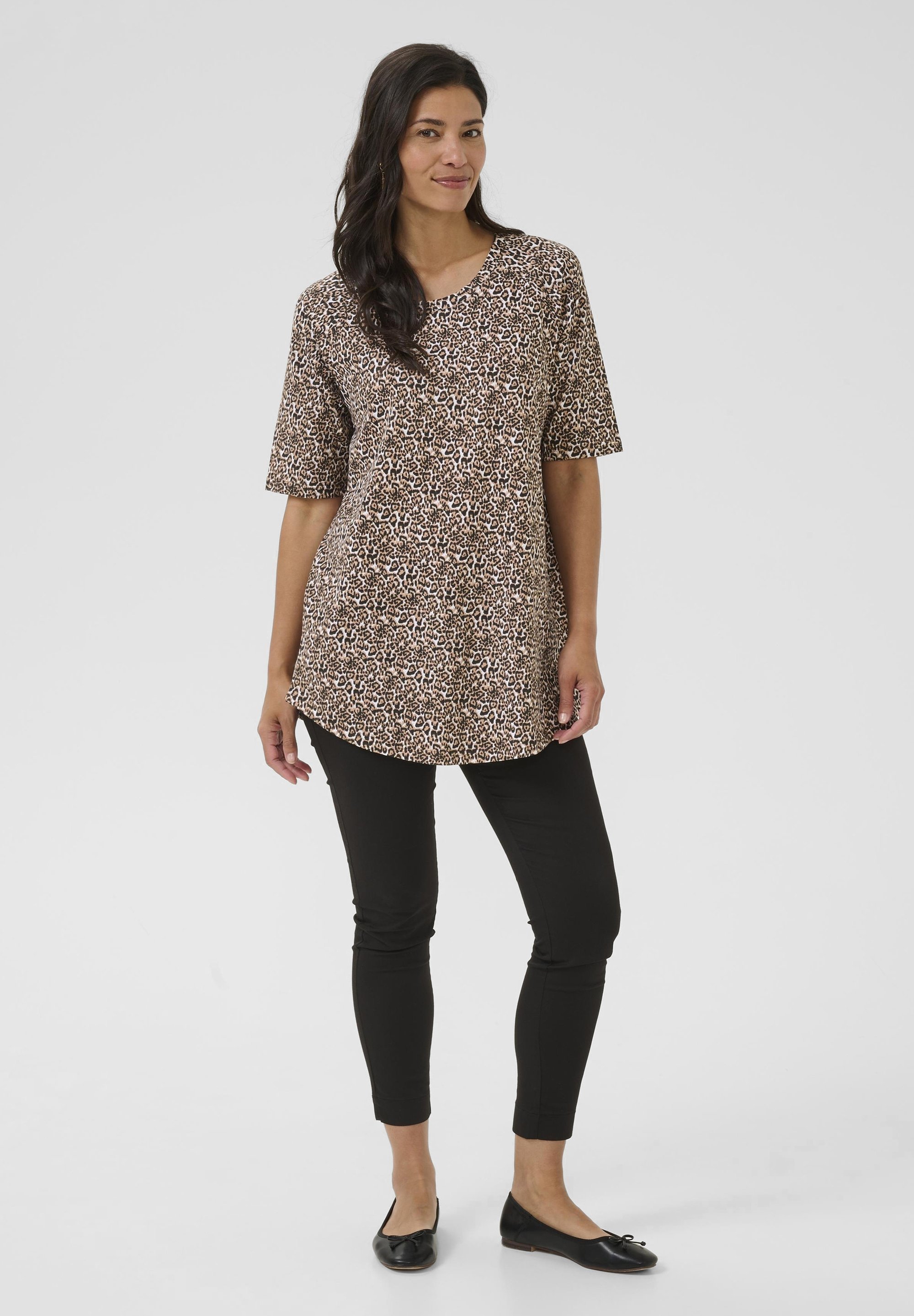 Bon'A Parte TAMIA - T-shirt met print - luipaardprint bruin