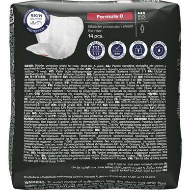 Abena Man Premium Unique Barrier Formula 0 -suojasidokset miehille, joilla on virtsankarkailua 14 kpl 14 kpl