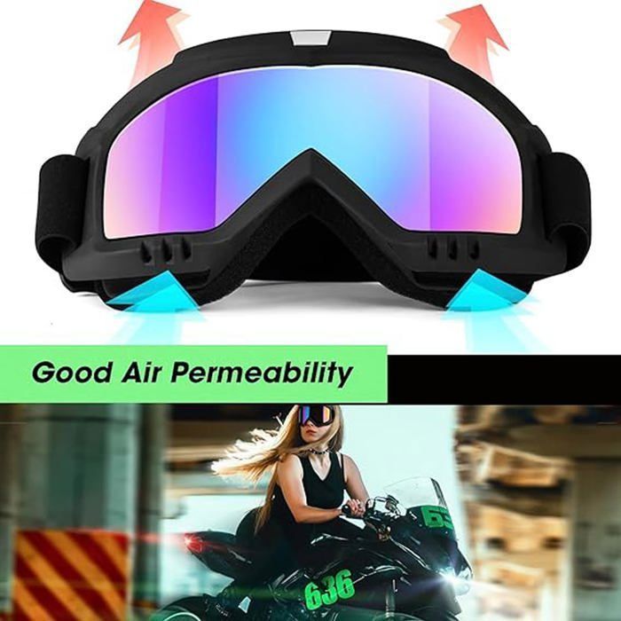 Gafas de esquí y snowboard - 1 unidad - Policarbonato - Antivaho y protección UV - Para esquí y ciclismo - Unisex