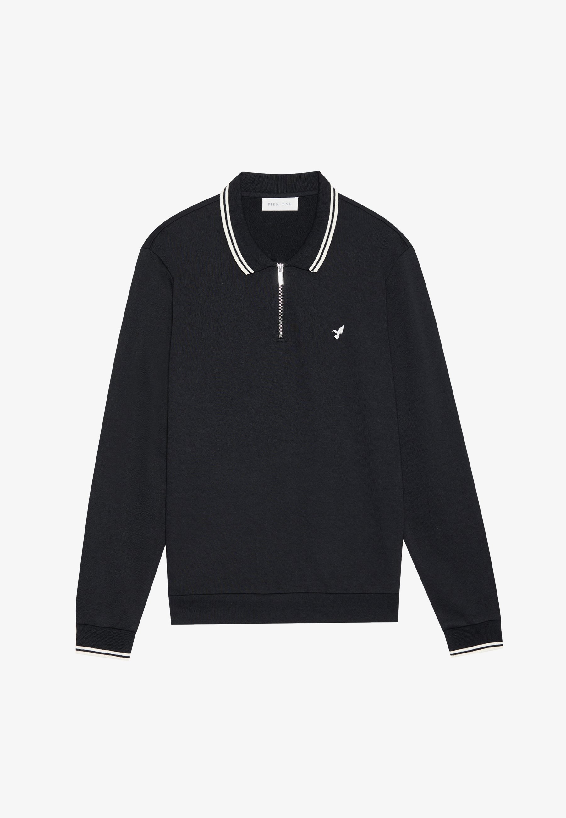 Polo zippé Pier One SWEAT - Noir véritable