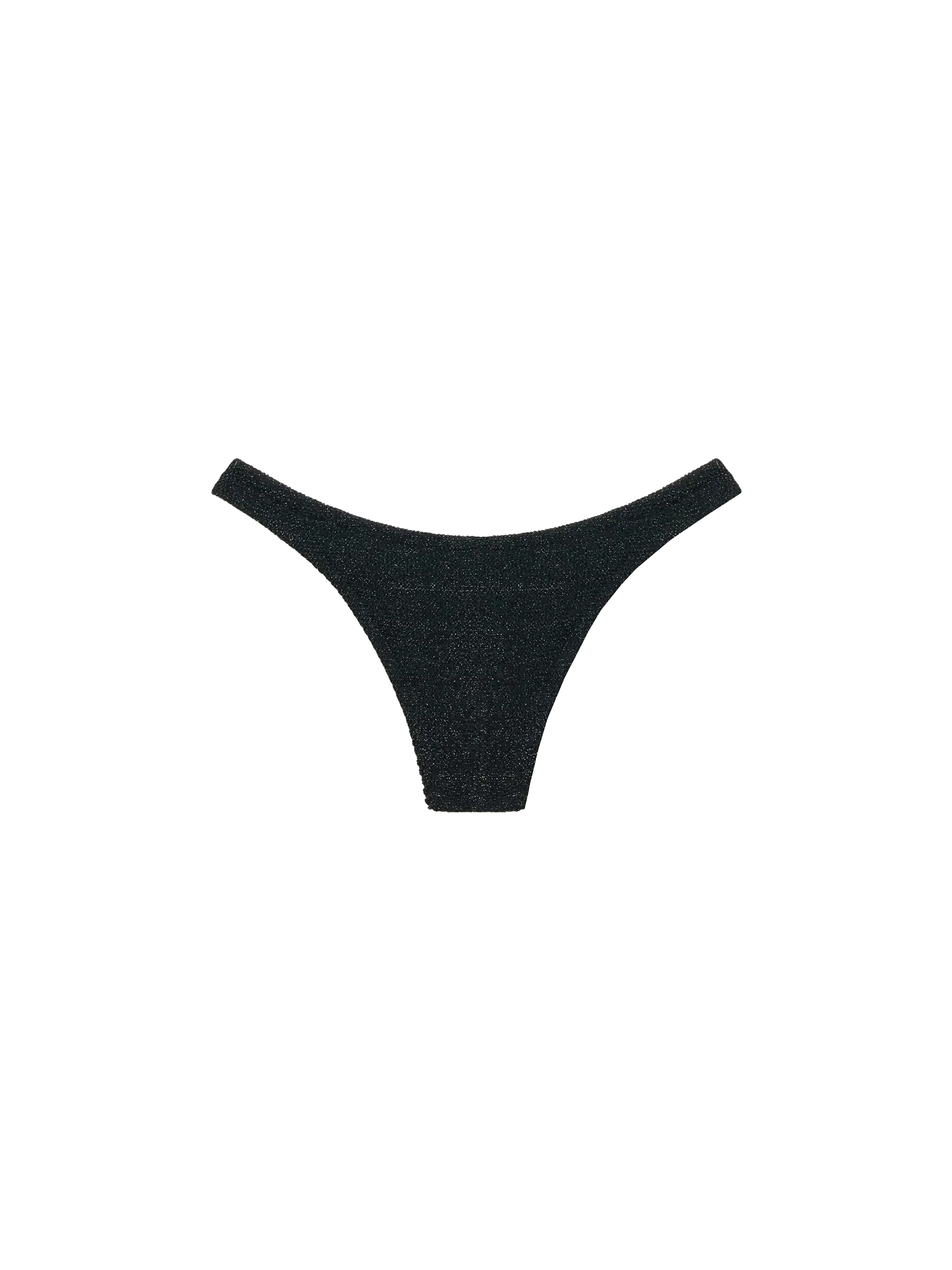 Braguita de baño Naomi de estilo atrevido en lúrex arrugado negro.