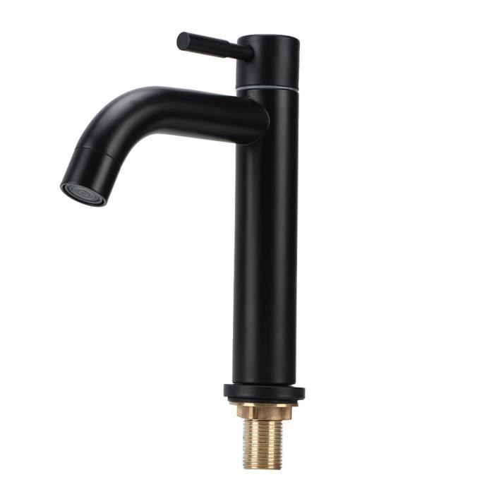 Grifo de baño G1 - Rosca macho de 2 pulgadas, acero inoxidable negro U-DUO