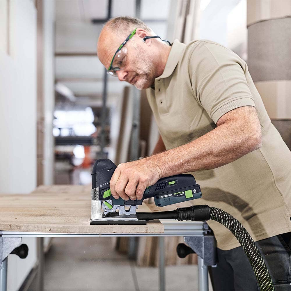 Ferăstrău vertical FESTOOL PSC 420 CARVEX de 18 V cu carcasă Systainer Skin 576521