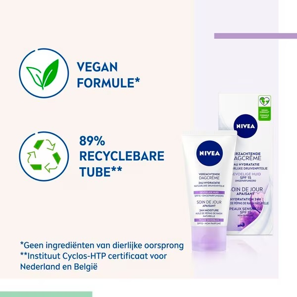 NIVEA nomierinošais dienas krēms ar SPF15<br>50ml - jutīgai ādai