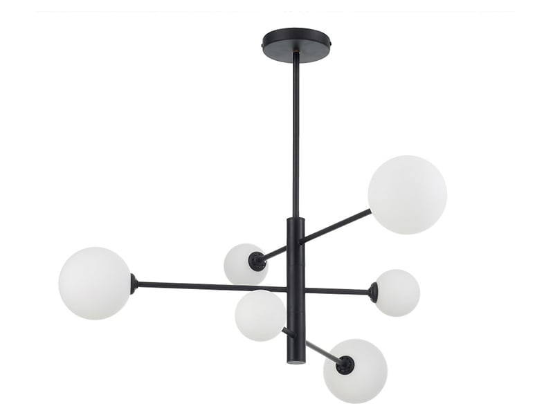Lampa wisząca Dorado 6-punktowa metalowa biało-czarna