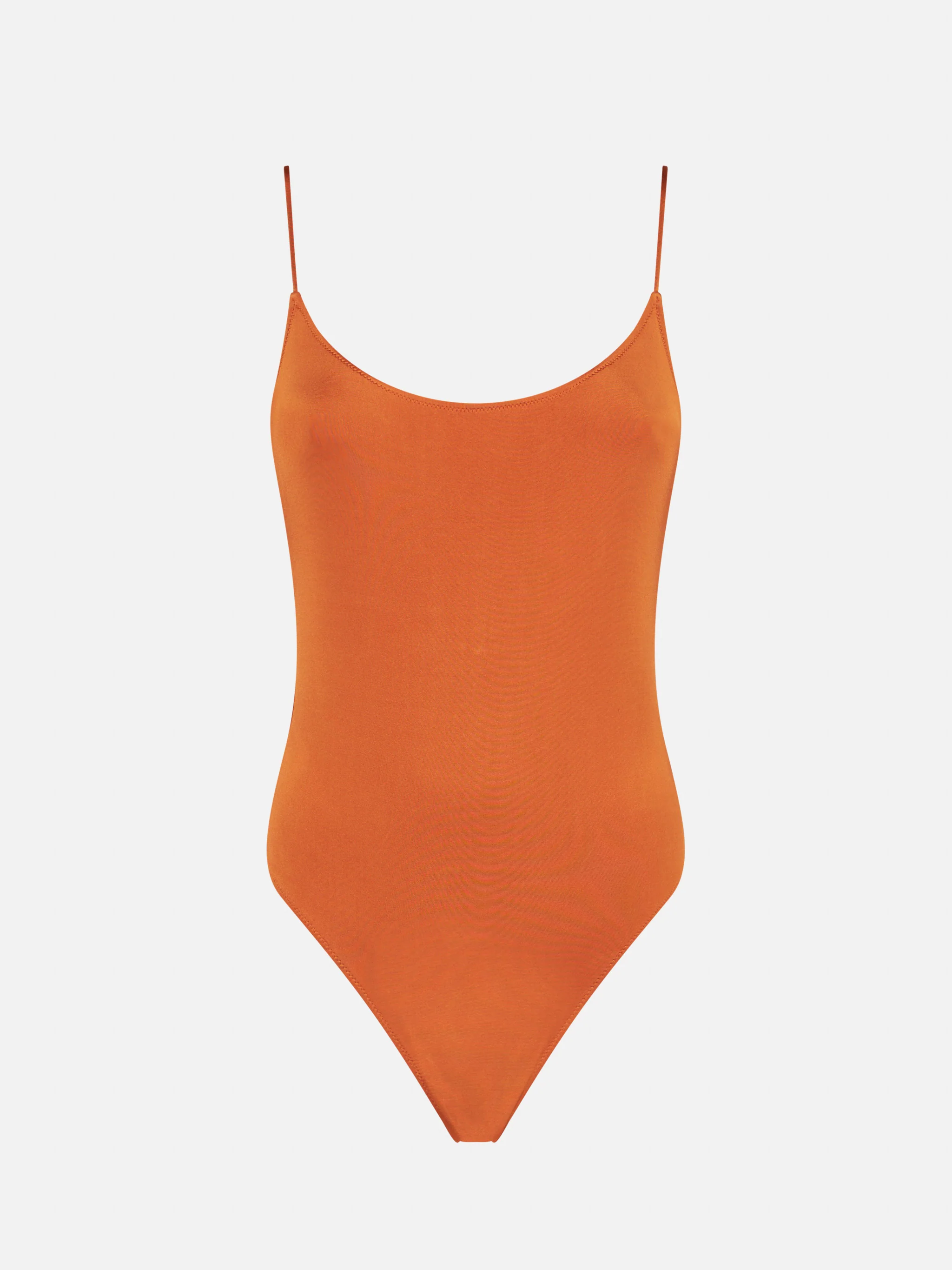 Glanzend oranje badpak uit één stuk