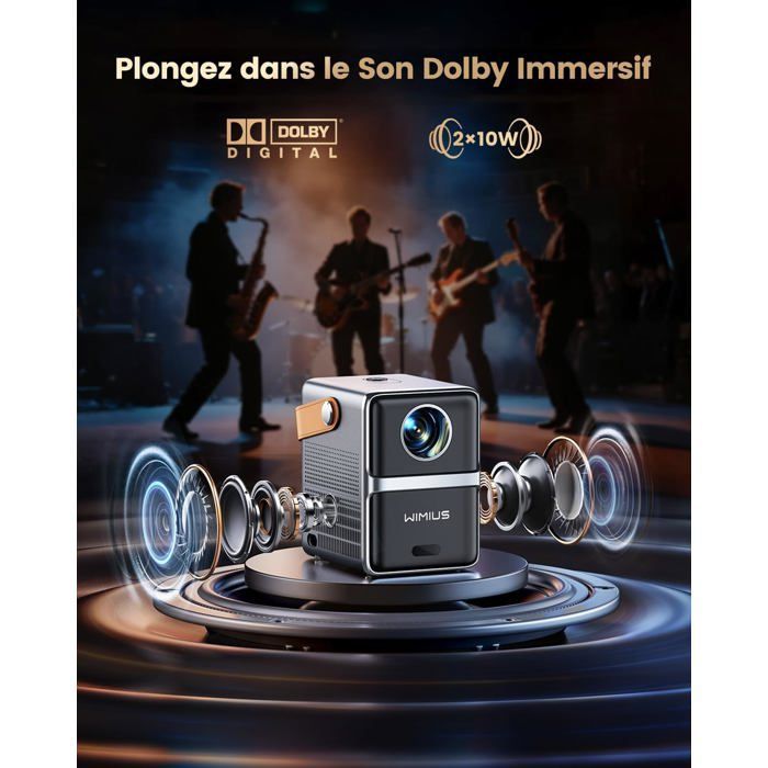 ZOKKO 4K draagbare projector - 4K UHD-resolutie - Ingebouwde Netflix-compatibiliteit - 800 ANSI lumen helderheid
