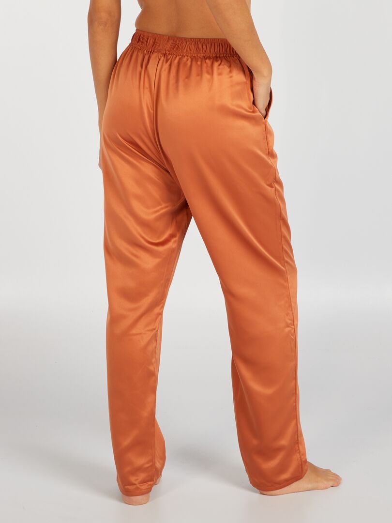 Calça de pijama de cetim 'Sans Complexe' - BEGE