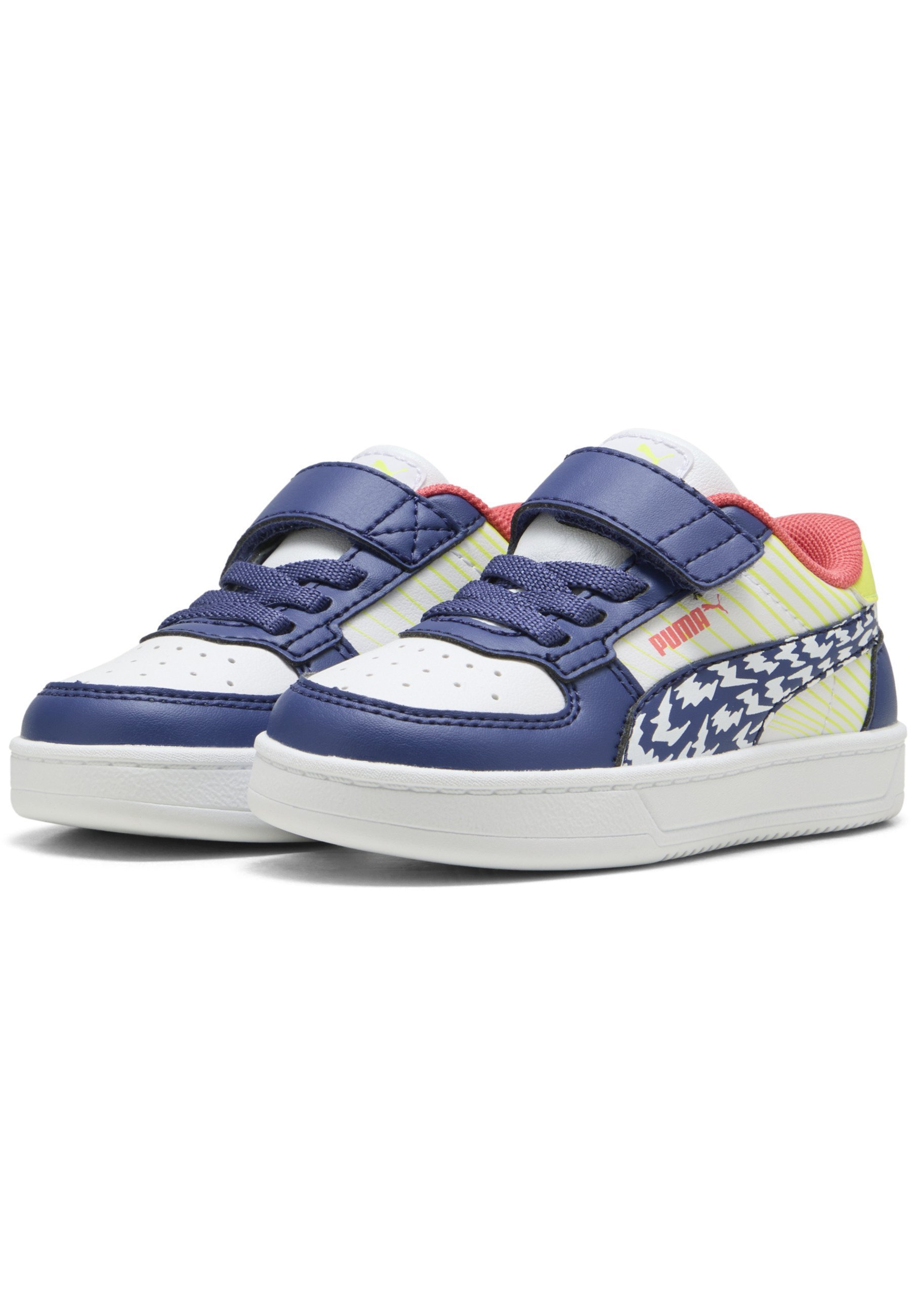 Puma CAVEN RACE KLEIN - Babyschoenen - wit-blauw kristal-citroensorbet