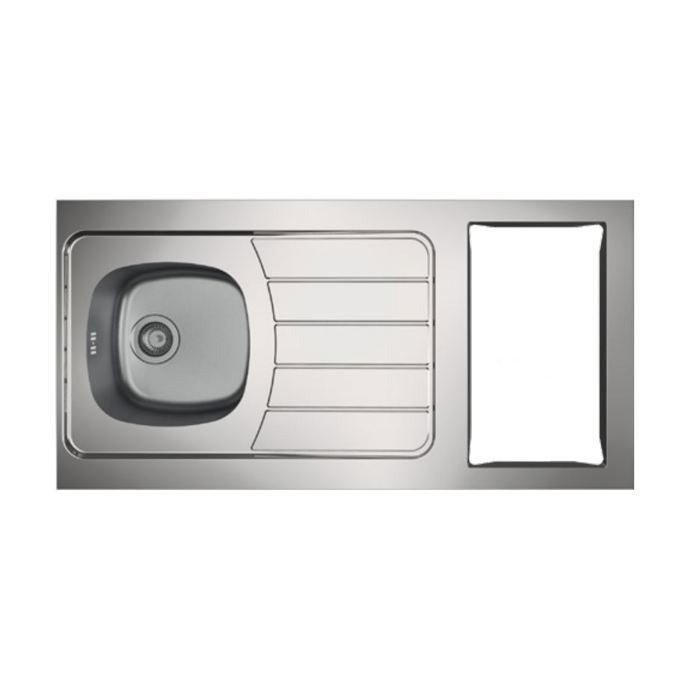 ISEO Küchenspüle, 1 Becken, Edelstahl, 1200 mm breit - MODERNA - CPBD120A30