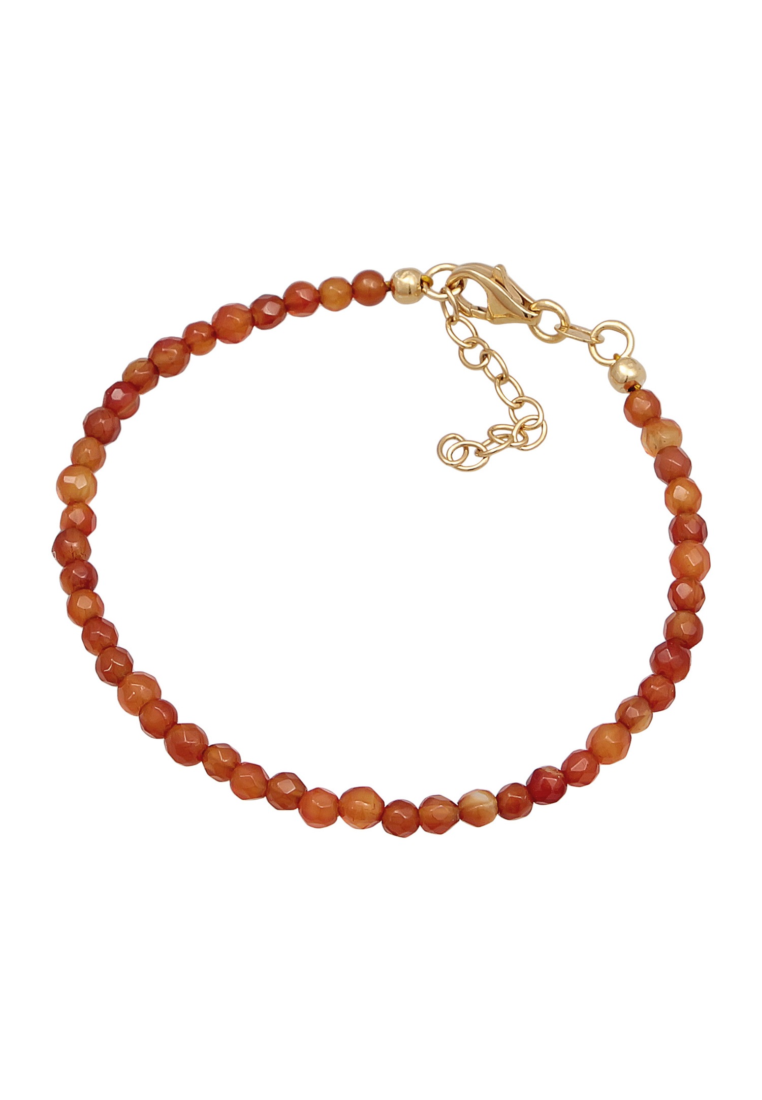 Elli Femmes Perles chatoyantes avec Boules d'Agate brune en Argent Sterling 925 Plaqué Or