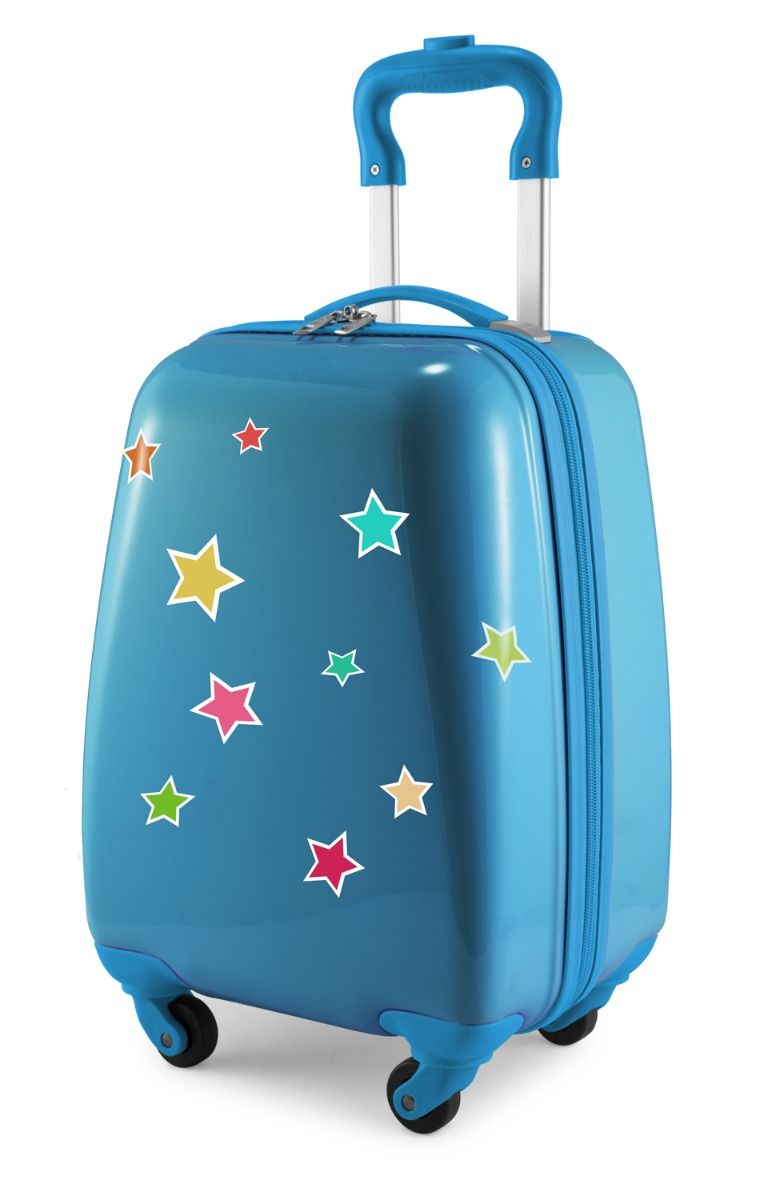 Für Kinder – Kindergepäck mit reflektierenden Aufklebern, Monster-Motiv, Kinderkoffer, Hartschalenkoffer, Handgepäck, 24 Liter