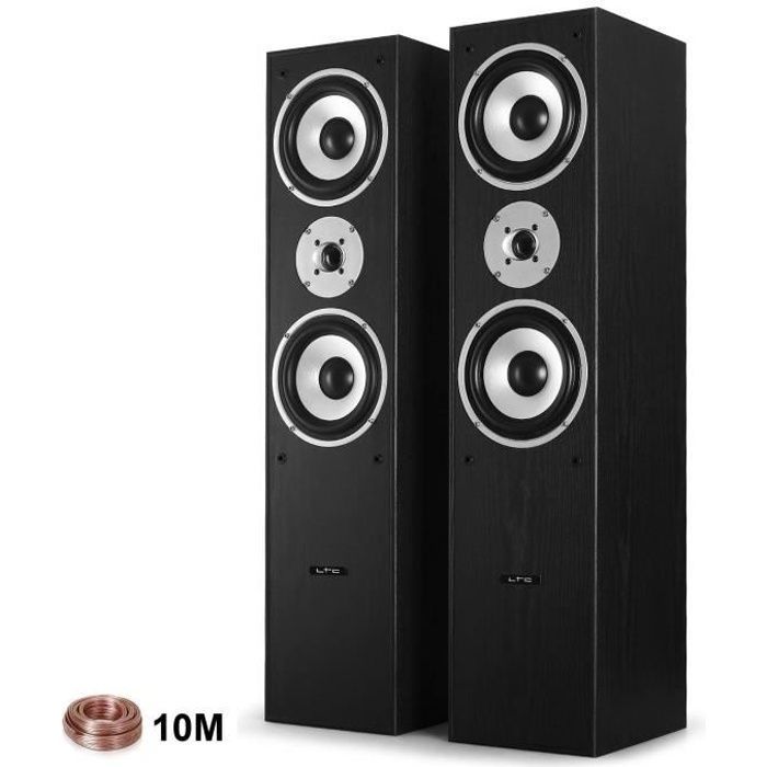 Altavoces de suelo - LTC Audio - L766-BK - 2x500W - Negro - Cable de 10m incluido
