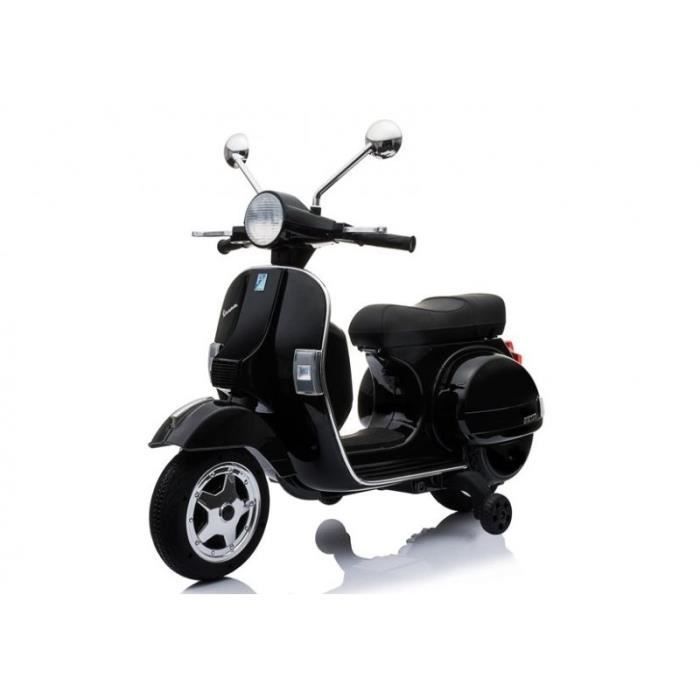 Scooter eléctrico VESPA de 12 V, color negro - Paquete de lujo