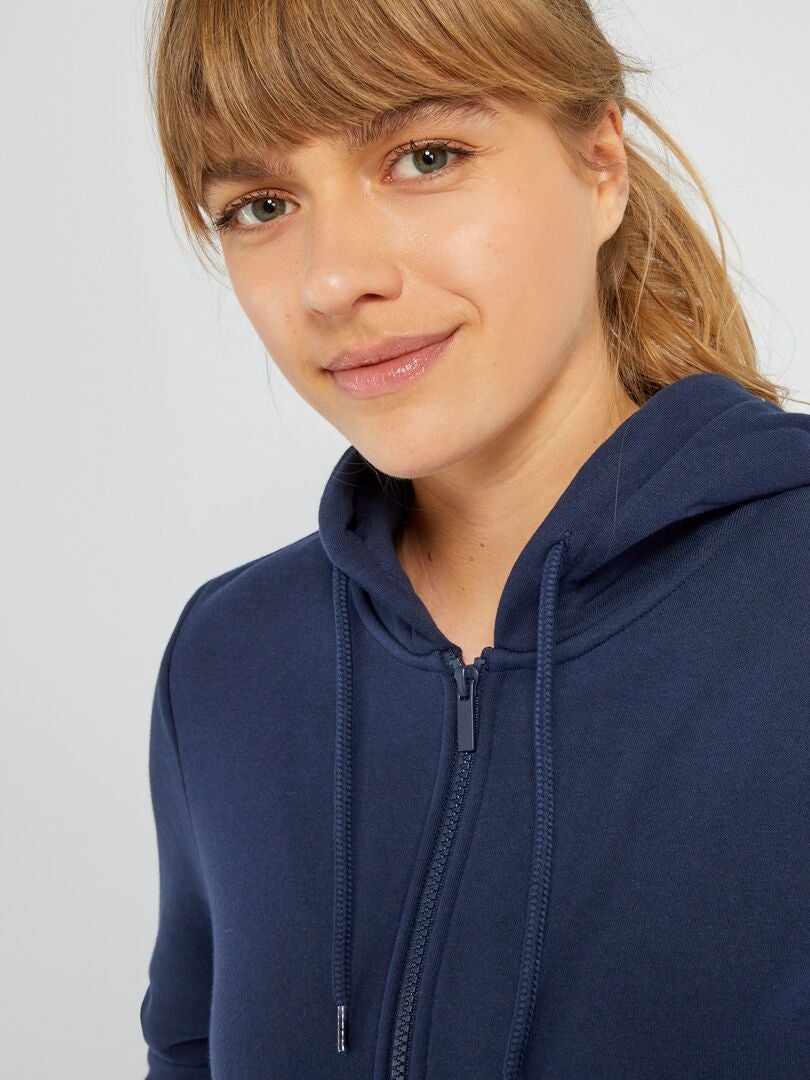 Hoodie met rits - blauwzwart