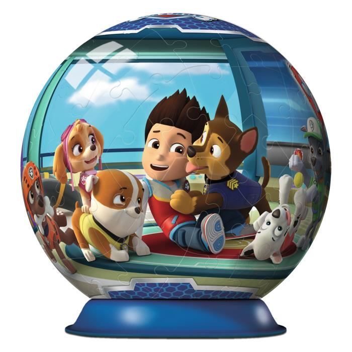 Rompecabezas 3D de bolas de Paw Patrol - Ravensburger - 72 piezas numeradas - Diámetro 13 cm