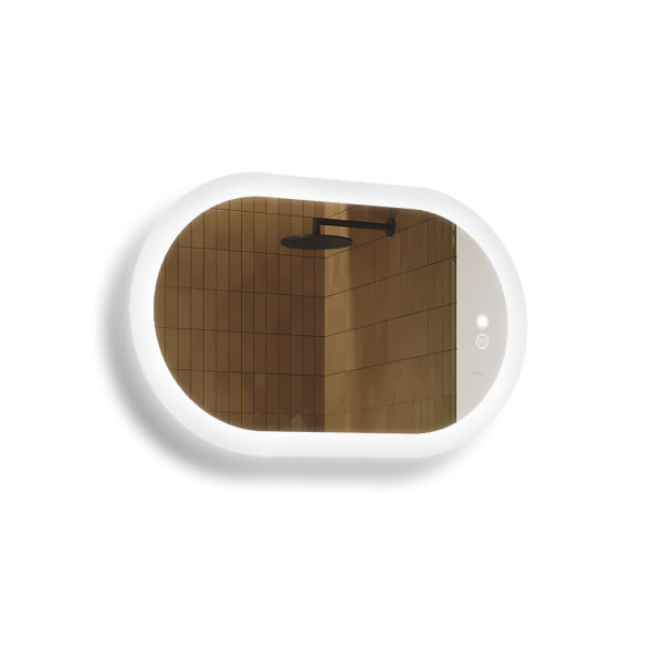 Lustro łazienkowe LED 80x50cm - owalne - LED Dual, włącznik, mata grzewcza