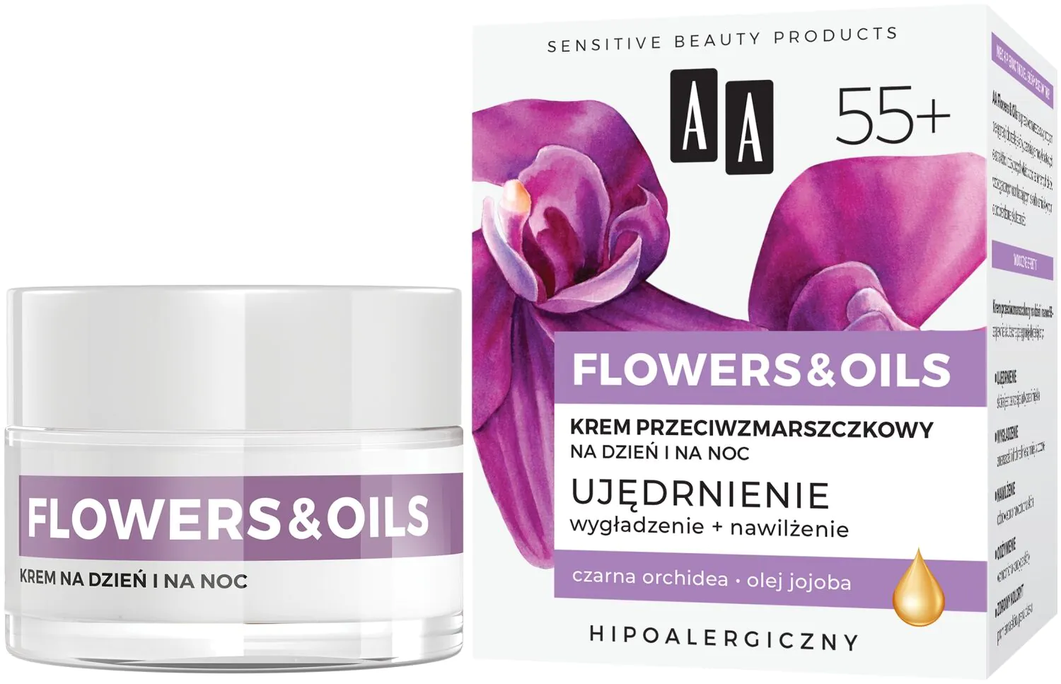 AA Flowers&Oils 55+ Ujędrnienie Krem przeciwzmarszczkowy na dzień i na noc