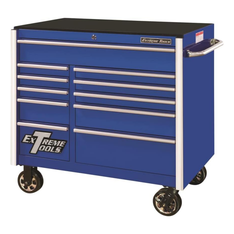 Extreme Tools 41-Zoll-Rollwagen mit 11 Schubladen, blau