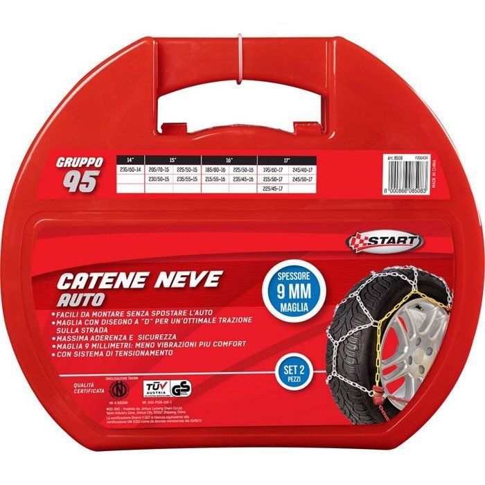 Juego de dos cadenas para nieve Start Snow Chains, 9 mm de espesor, grupo 95