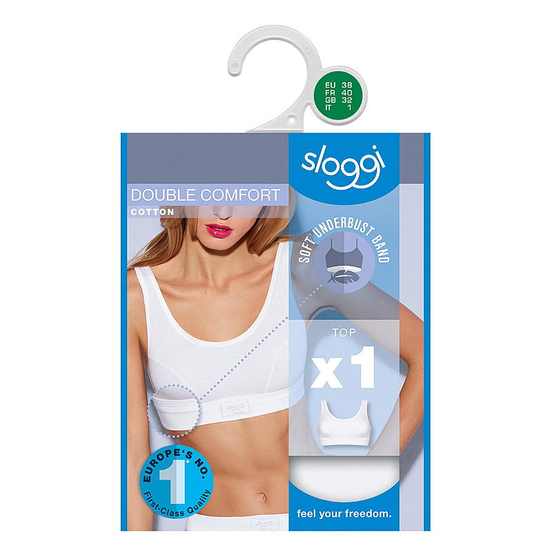 Sloggi Sloggi topp størrelse 46 hvit, Double Comfort