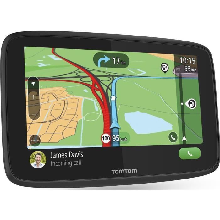 GPS para coche TomTom GO Essential de 6 pulgadas con mapas de 49 países de Europa, Wi-Fi integrado y función de manos libres.