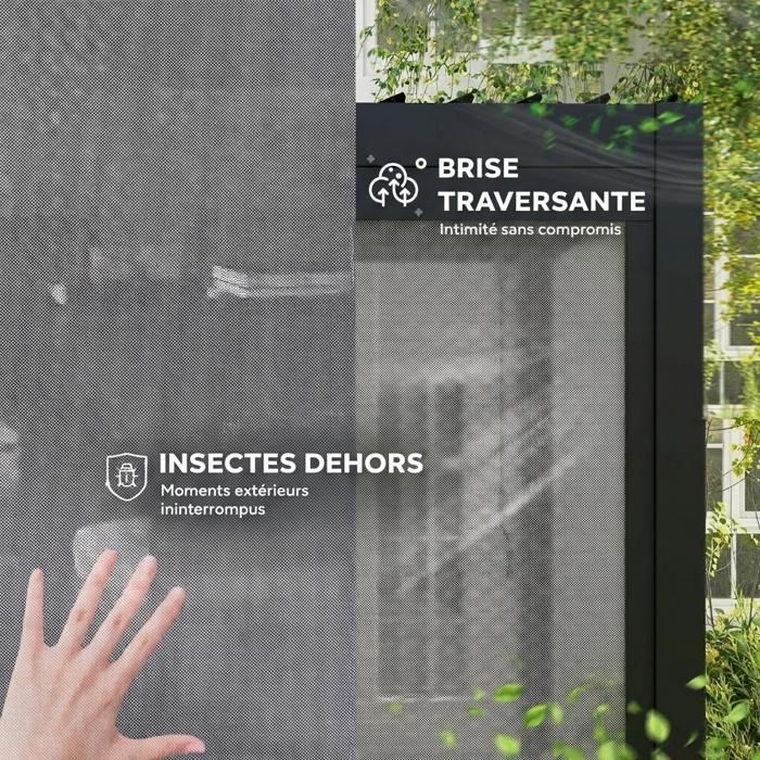Estor enrollable MIRADOR de 3 m, compatible con pérgola 111DA, estructura de aluminio y textilene, color antracita.