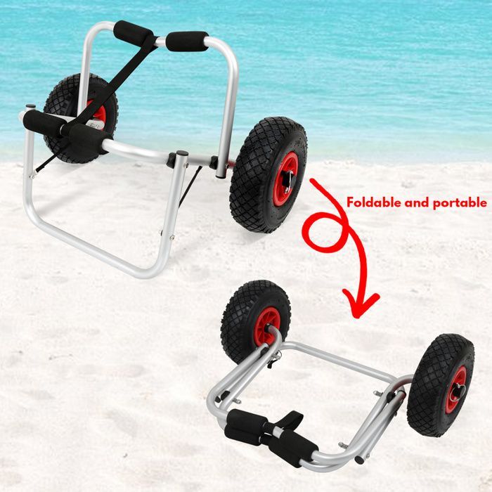 Yaskilosiu Chariot de kayak 2pcs Chariot de Transport pliant d'alliage d'aluminium PLANCHE DE SURF