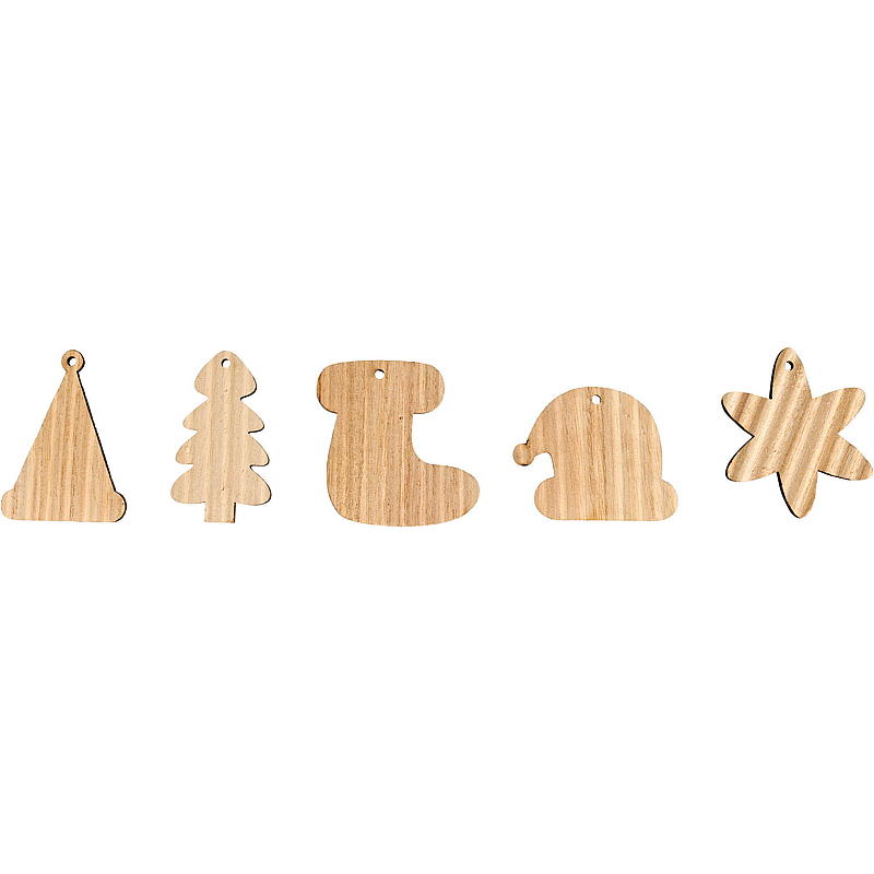 5er-Packung Deko-Sets aus Holz für Zuhause