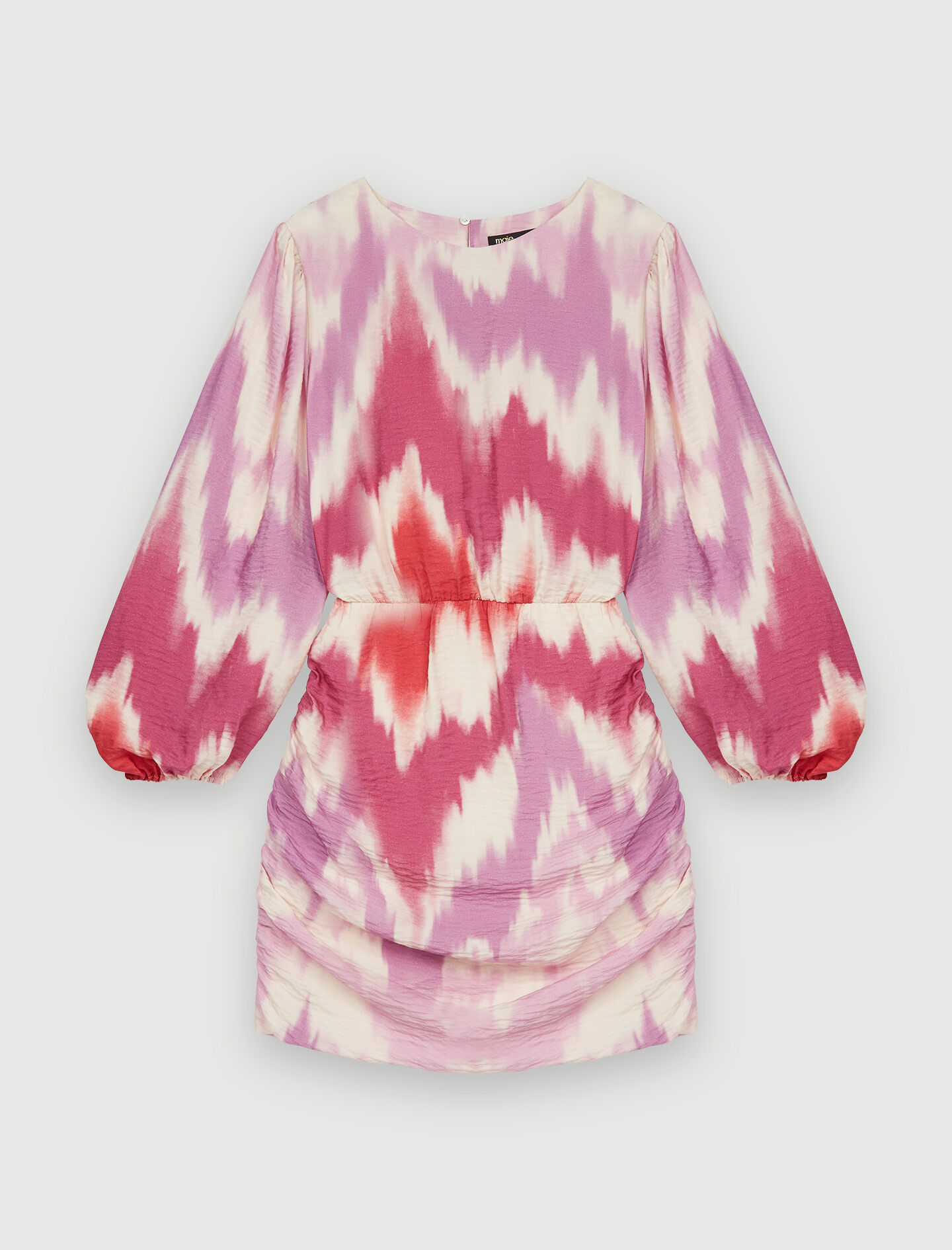 Jurk van viscose met tie-dye print - Fuchsia tie-dye