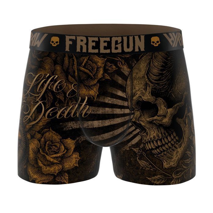 Calzoncillos bóxer Freegun HYRAW para hombre, ropa interior masculina - Negro (Paquete de 4)