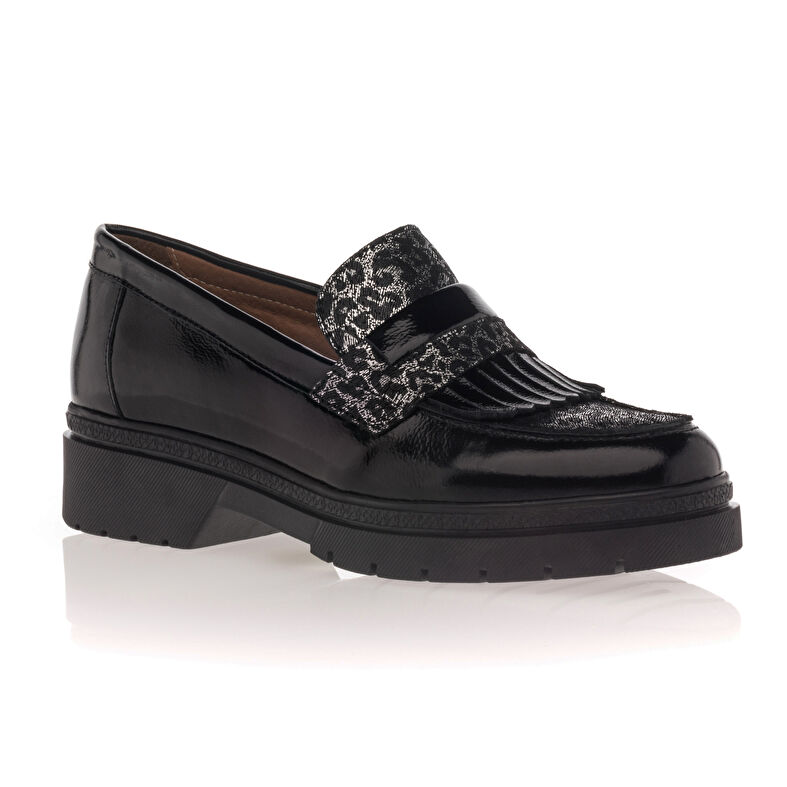 Svarta loafers/båtskor för kvinnor