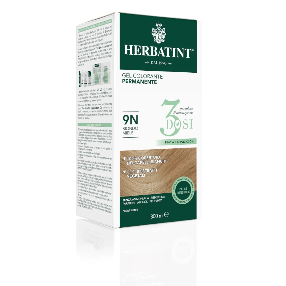 HERBATINT Herbatint Püsivärvigeel juuksevärvi 3 annust 9N Honey blond 300 ml