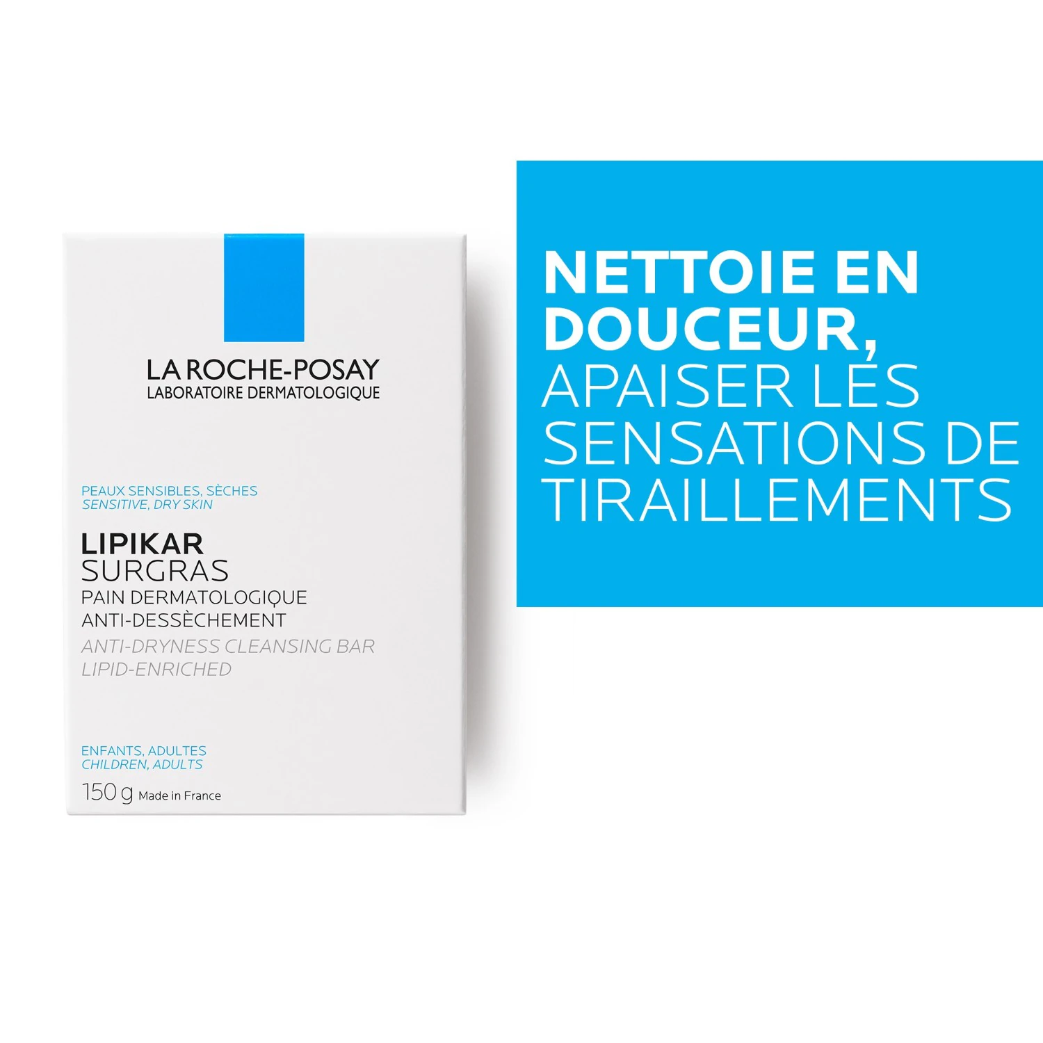 La Roche-Posay LOT*2 Lipikar Pain surgras dermatologique anti-dessèchement 150g