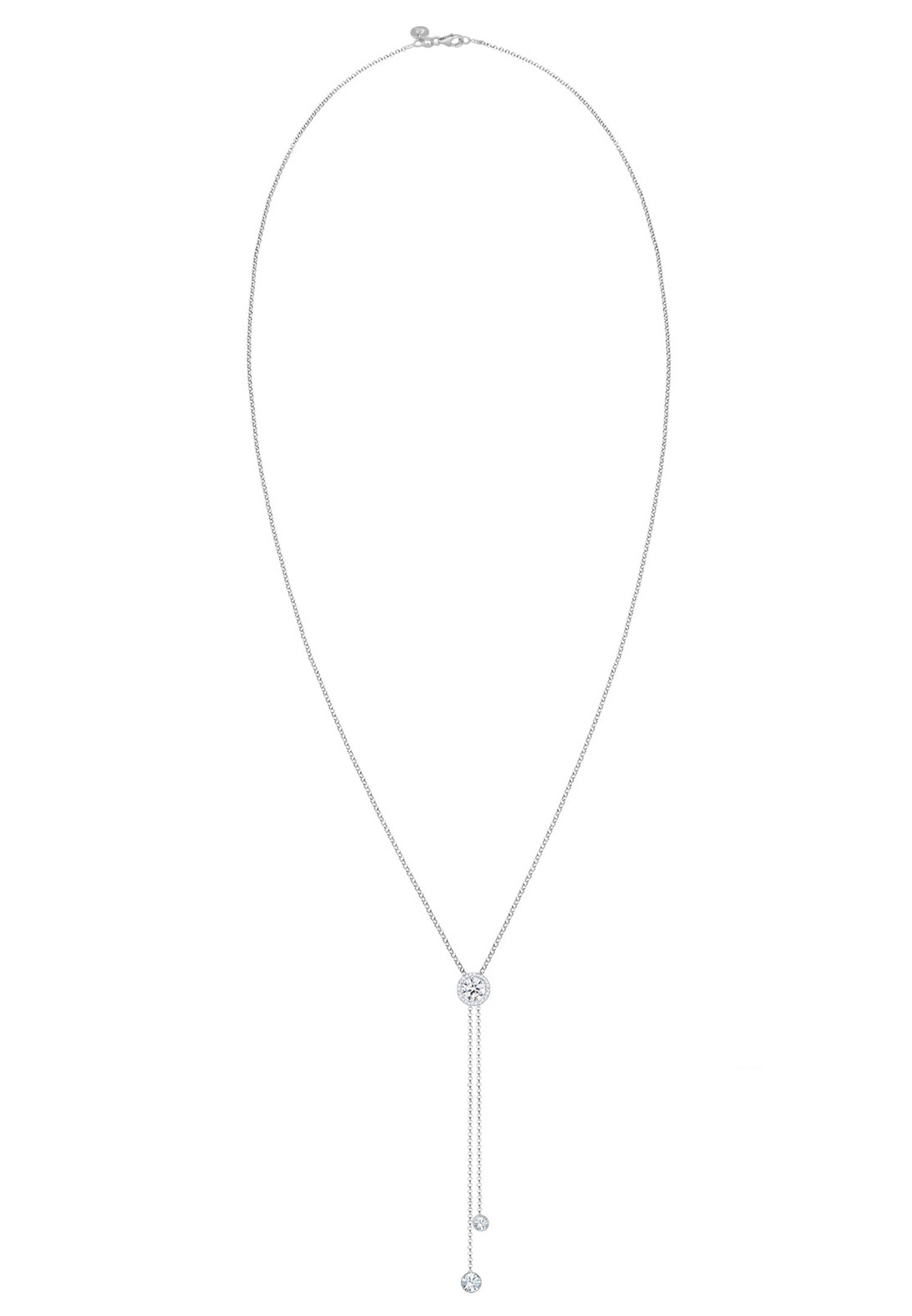 Elli PREMIUM Femmes collier Y-Chain cercle géo avec cristaux en argent sterling 925