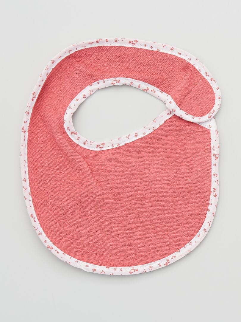 Set van 7 badstof slabbetjes met afscheurranden - ROZE