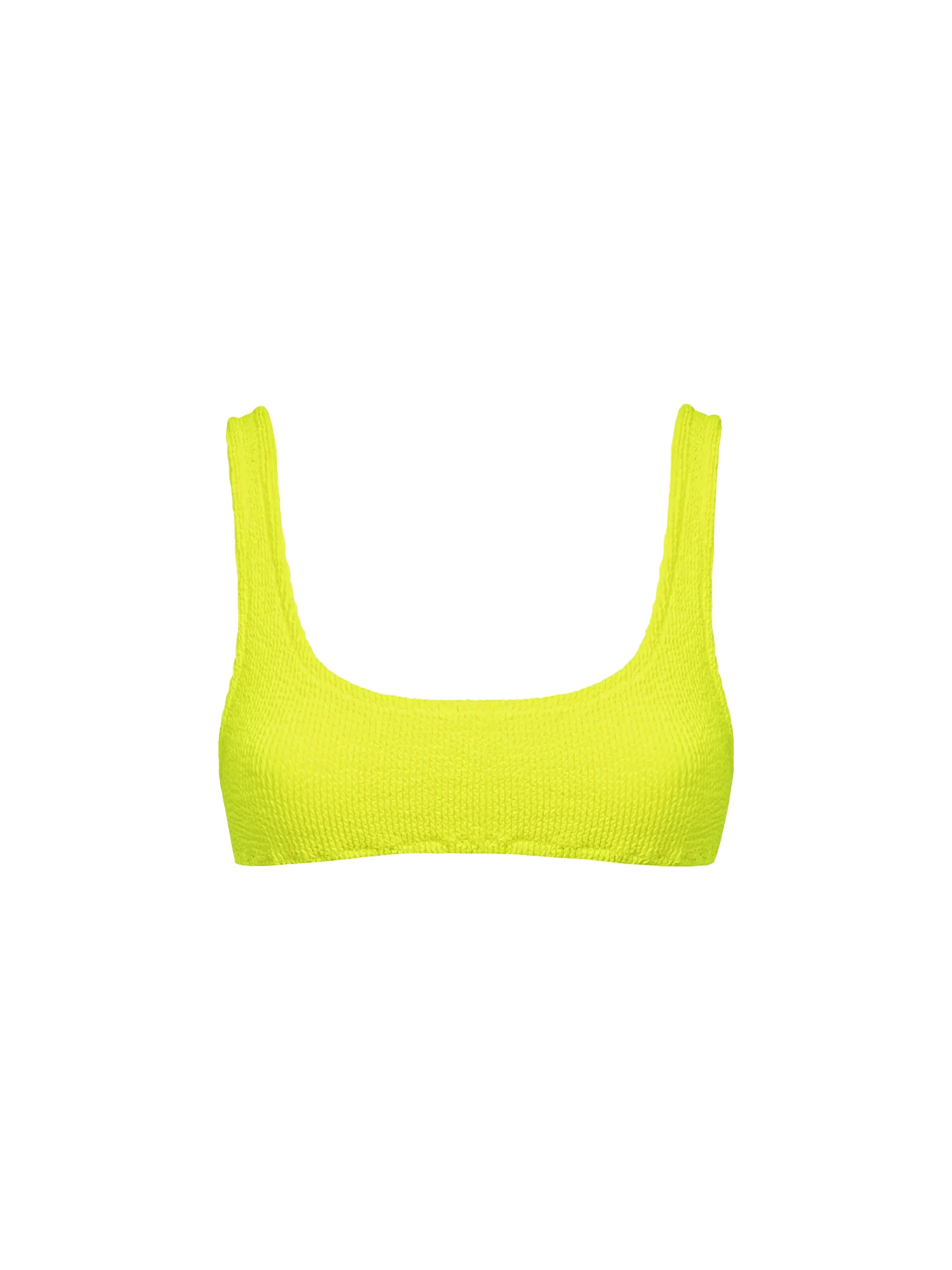 Sujetador deportivo clásico arrugado Naima para mujer en amarillo neón