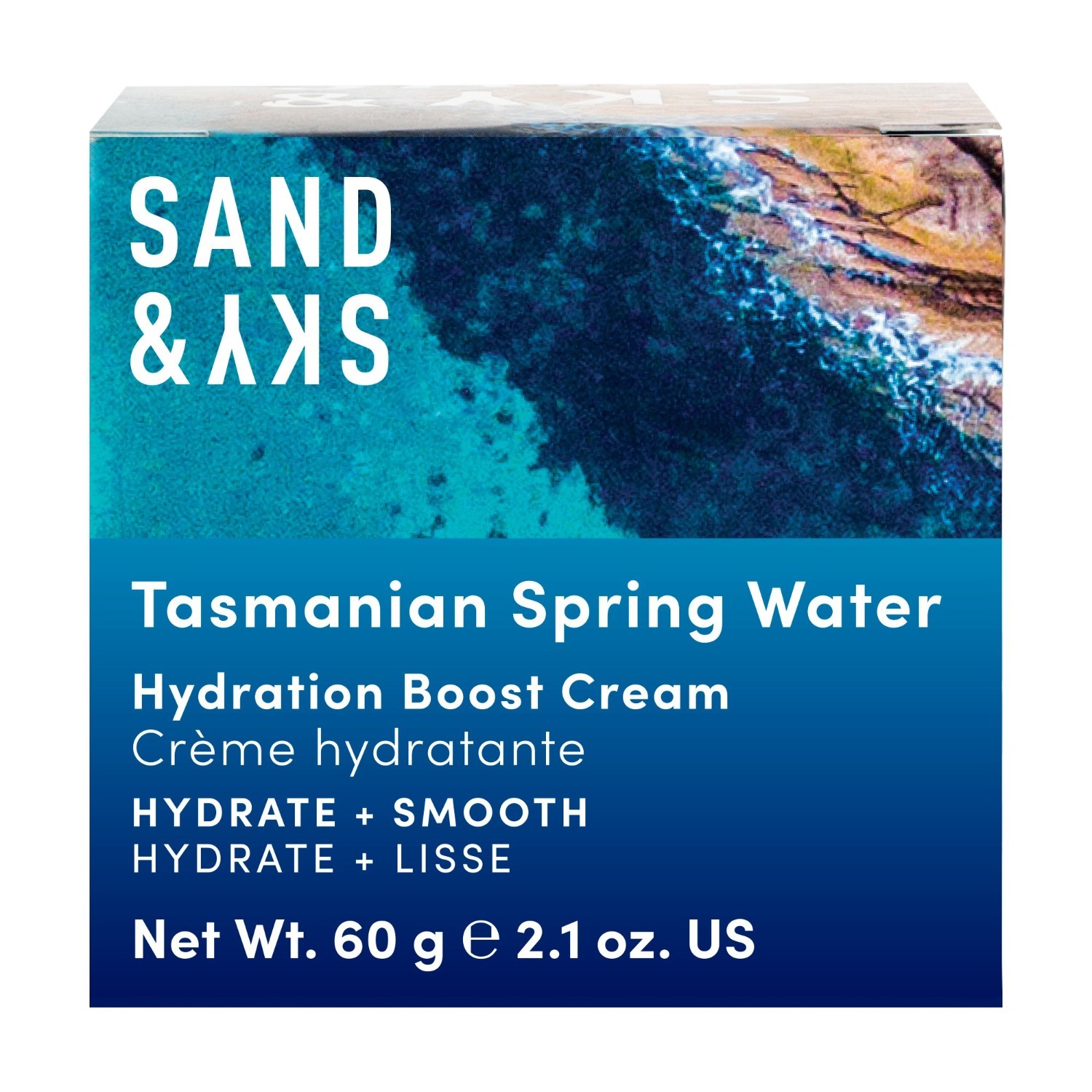 Drėkinamasis kremas „Sand & Sky“ su Tasmanijos šaltinio vandeniu – 60 g