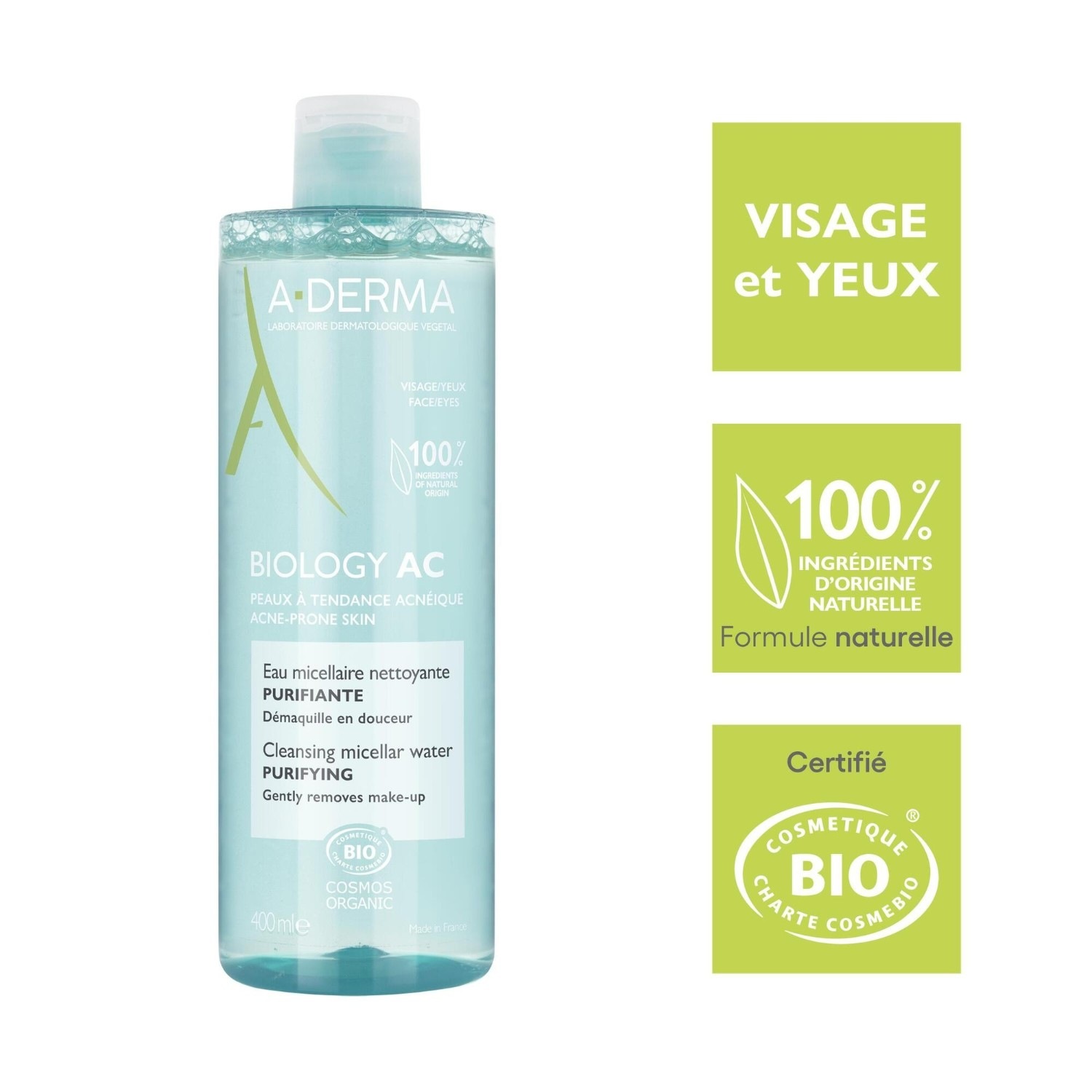 A-DERMA Eau micellaire nettoyante purifiante