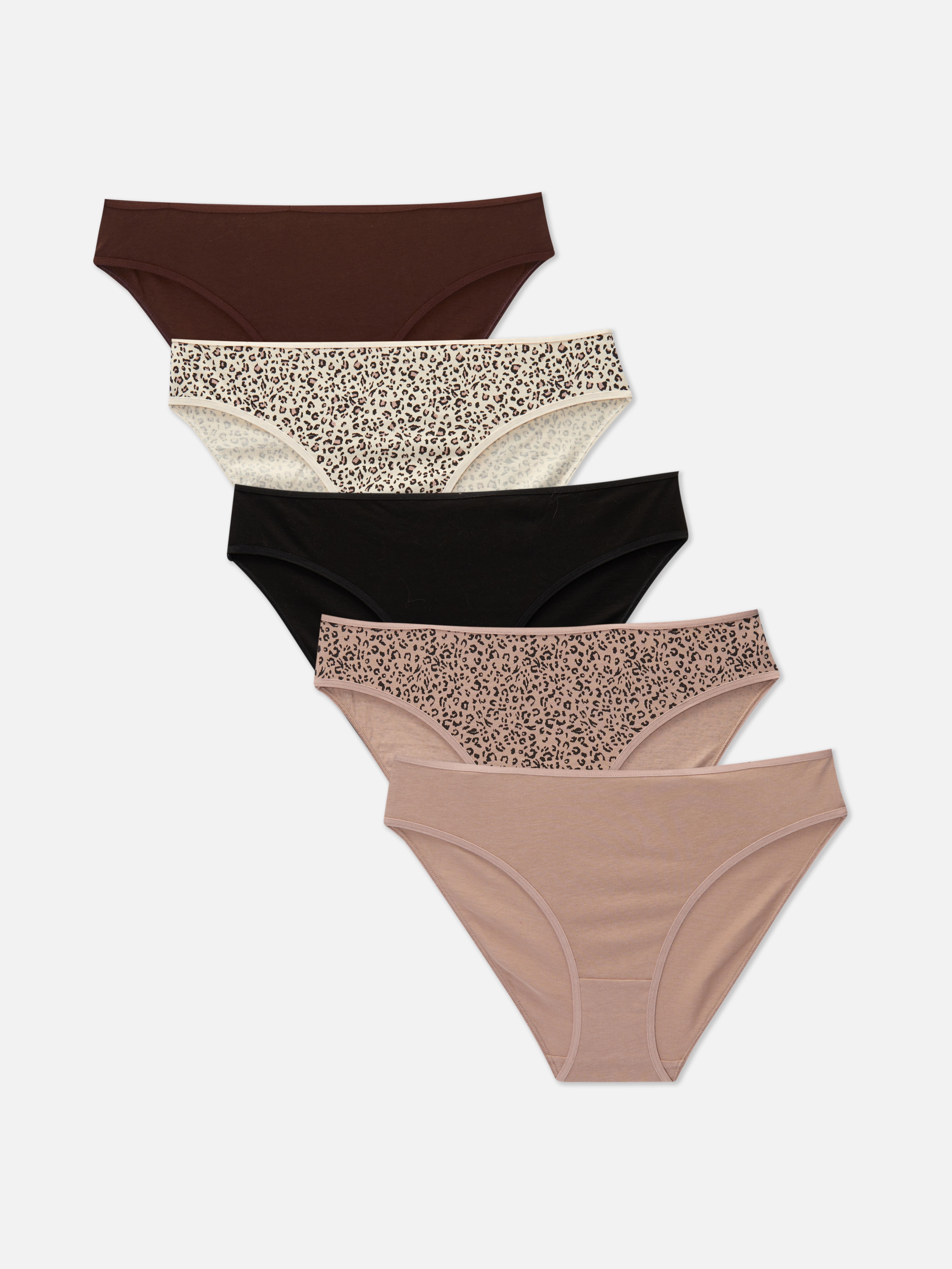 Minislips met diverse patronen, set van 5 Met kleurblokken en leuke prints is dit multipack minislips een must voor elke dag