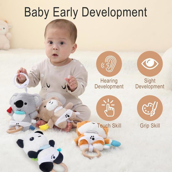 Raposa de pelúcia musical com música suave - Ideal para carrinhos de bebê e berços - Presente perfeito para bebês
