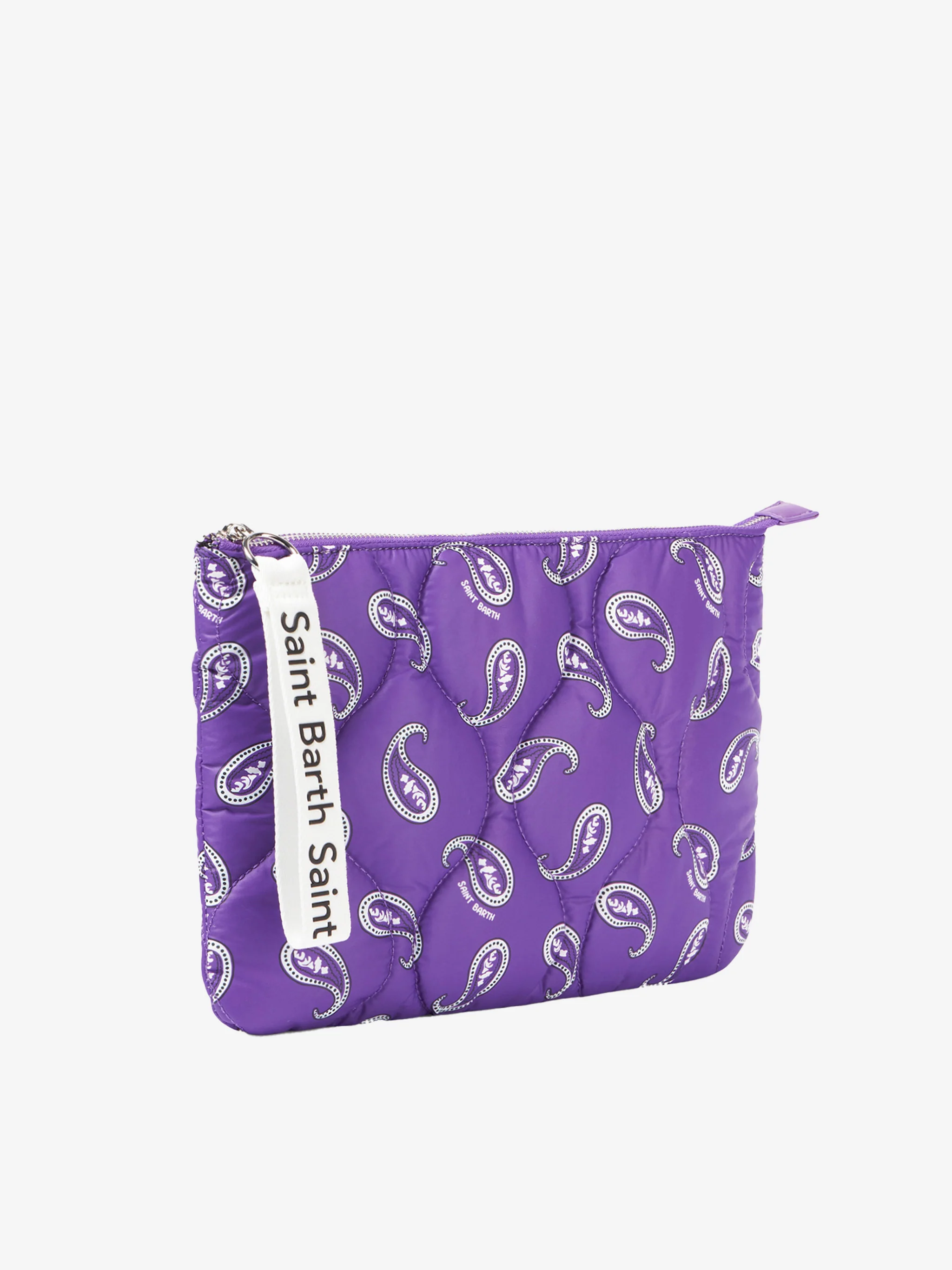 Bolso de mano acolchado con estampado de cachemir