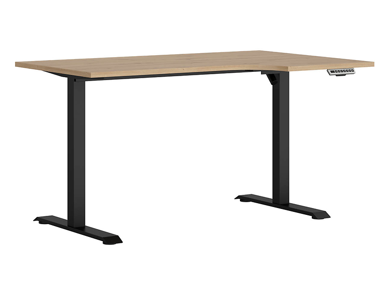 Biurko narożne z elektryczna regulacją Space Office 140 cm prawe dąb artisan