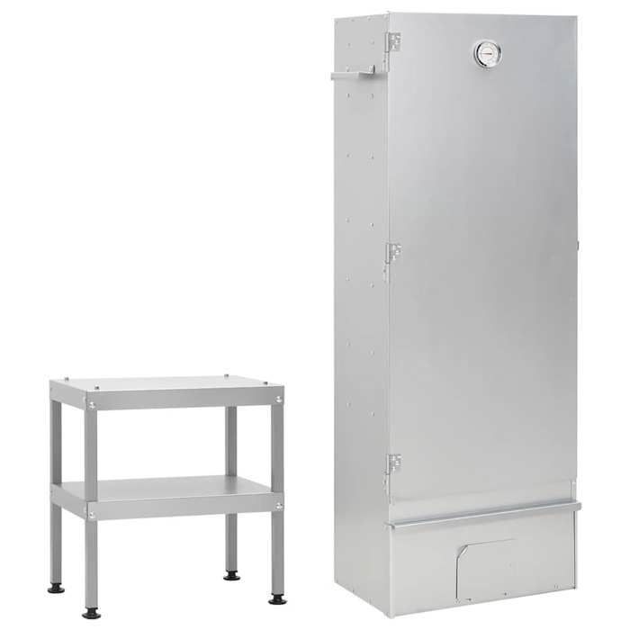Horno ahumador para barbacoa vidaXL con mesa de acero galvanizado 3187617