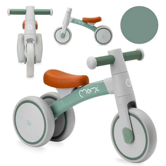 MoMi TEDI – Baby Balance Bike without Pedals – Ultra Lightweight 1.35 kg – Aluminum Frame – 1 to 3 Years – Green