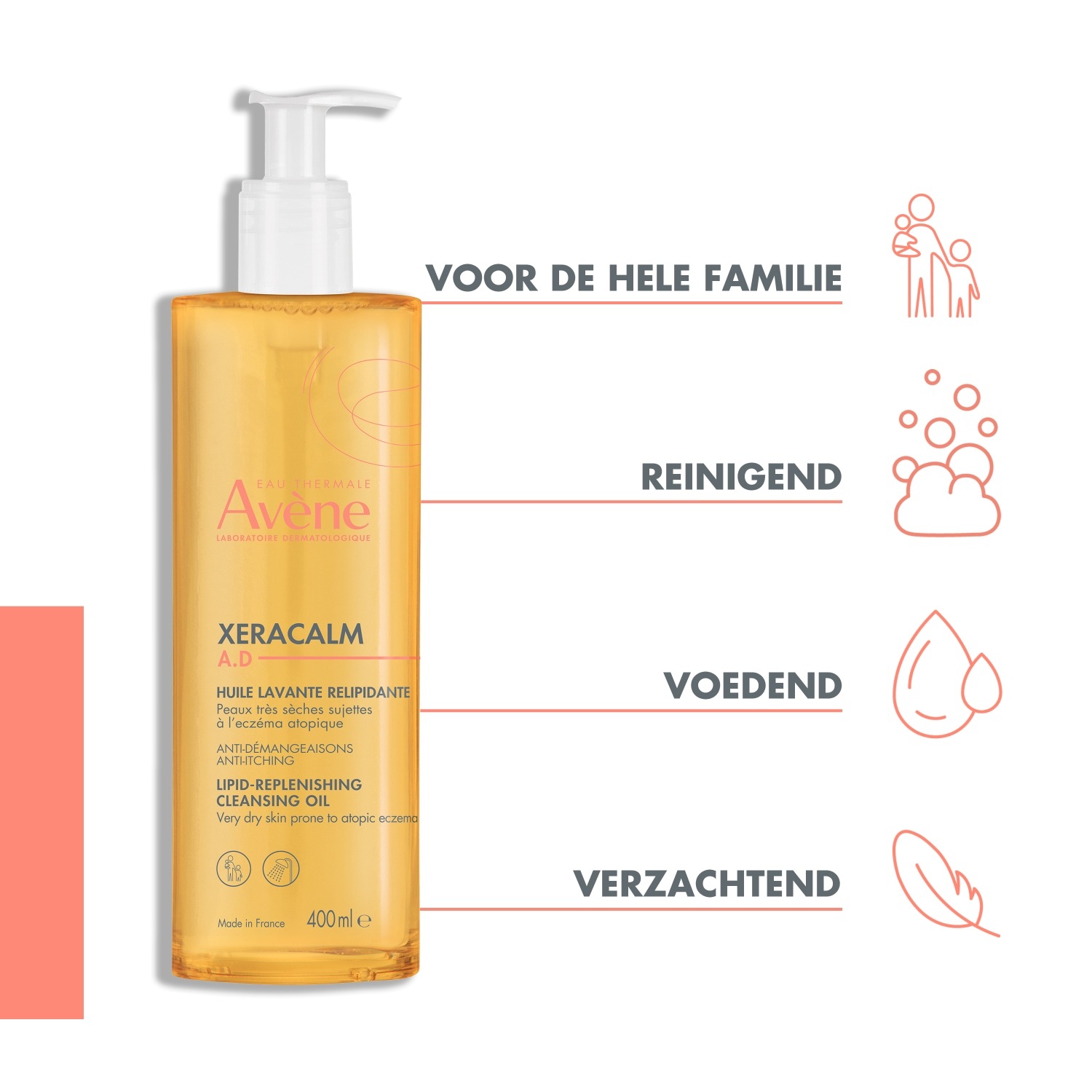 Avène Duschöl XeraCalm AD lipīdus atjaunojoša tīrīšanas eļļa - 400 ml