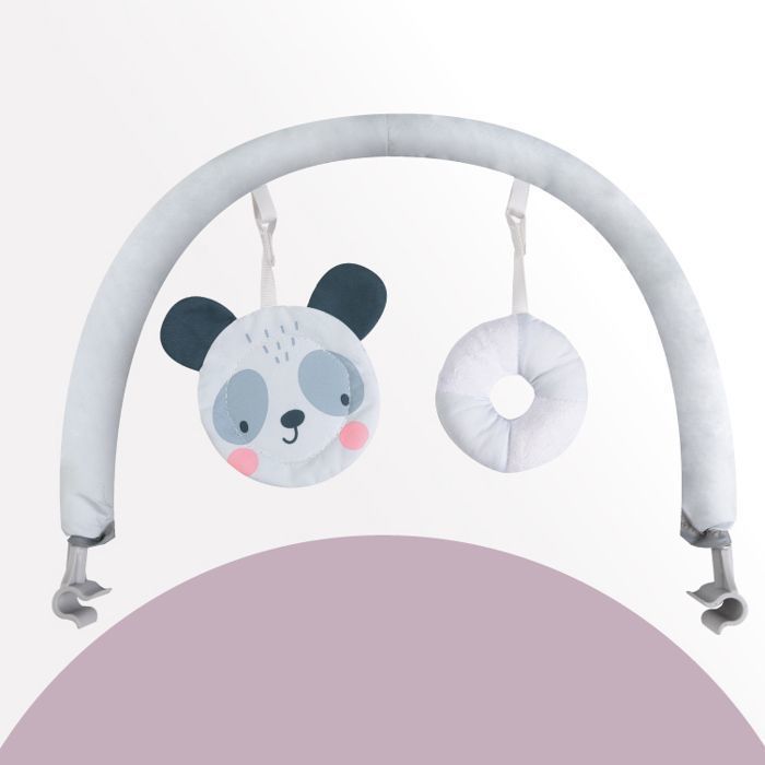 MoMi GLOSSY – Lightweight Baby Bouncer with Sensory Module – 8 Melodies – 3 Vibration Levels – Toys – White Panda