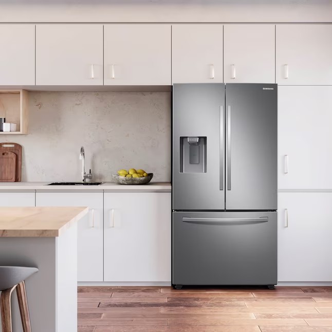 Samsung French-Door-Kühlschrank (765 Liter) mit zwei Eiswürfelbereitern (Edelstahl, fingerabdruckresistent) ENERGY STAR®