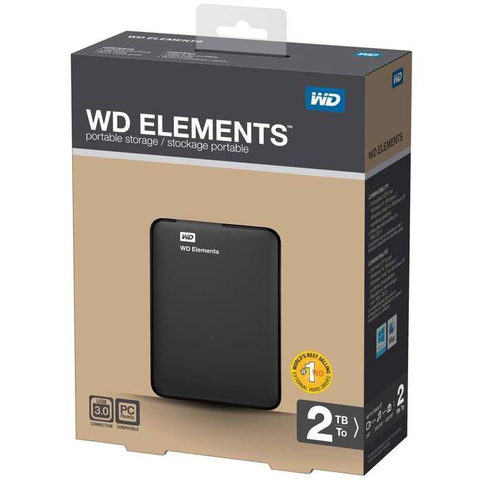 WESTERN DIGITAL WD Elements™ 2TB externe harde schijf - zwart - USB 3.0